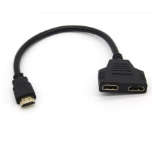 Adaptateur HDMI à 2 ports pour PC, téléviseur Microsoft, console TV, extension d'écran 3D, Full HD, 4K et 1080p (or)