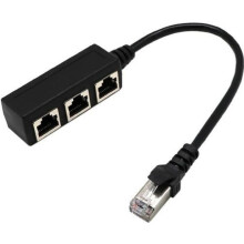 Câble répartiteur RJ45 - SNAKIOX - 3 voies - Noir - Cordon de brassage