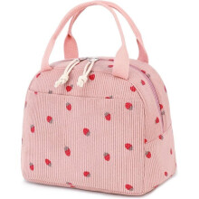 Sac isotherme - KCVV - 25 x 19 x 19 cm - Rose - Extérieur en velours côtelé - Isolation étanche