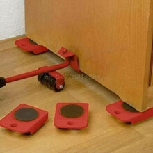 Kit de déménagement pour meubles - Roulettes pivotantes - Charge maximale 150 kg - Lot de 4 - Plastique rouge