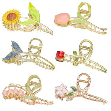 Lot de 6 pinces à cheveux en métal en forme de fleur, YSTP, maintien solide et antidérapant, accessoires de coiffure tendance