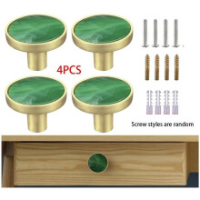 Boutons de tiroir - Couleur non spécifiée - Vert - Métal - Lot de 4 - Dimensions : 3,2 x 3,2 x 2,3 cm