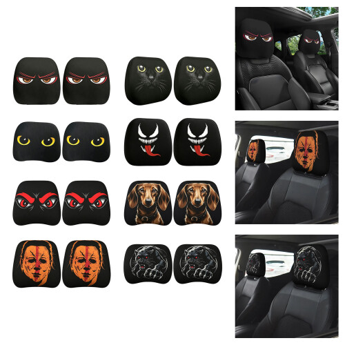 Pair Stylish Car Headrest Covers Permanent Headrest Cover-3 2