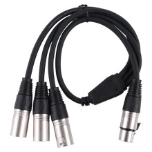 3Pin XLR Female to 3 Male Y Splitter Cable,3 Way XLR Splitter Cable for Mixer Microphone
