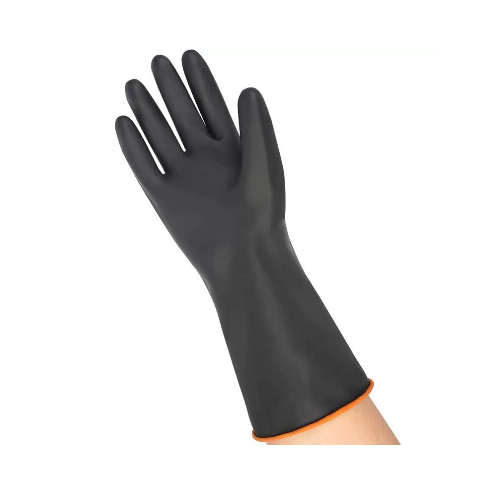 (35Cm) Thick Black Latex Chemical Resistant Gloves, Acid Alkali Oil Proof Industrial Rubber Gloves 4005344320445
