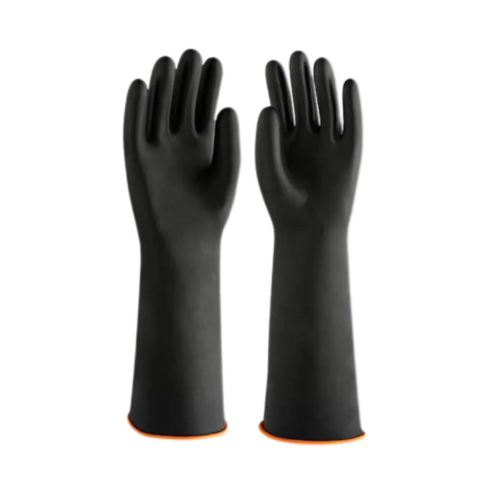 (45Cm) Thick Black Latex Chemical Resistant Gloves, Acid Alkali Oil Proof Industrial Rubber Gloves 4005344320469