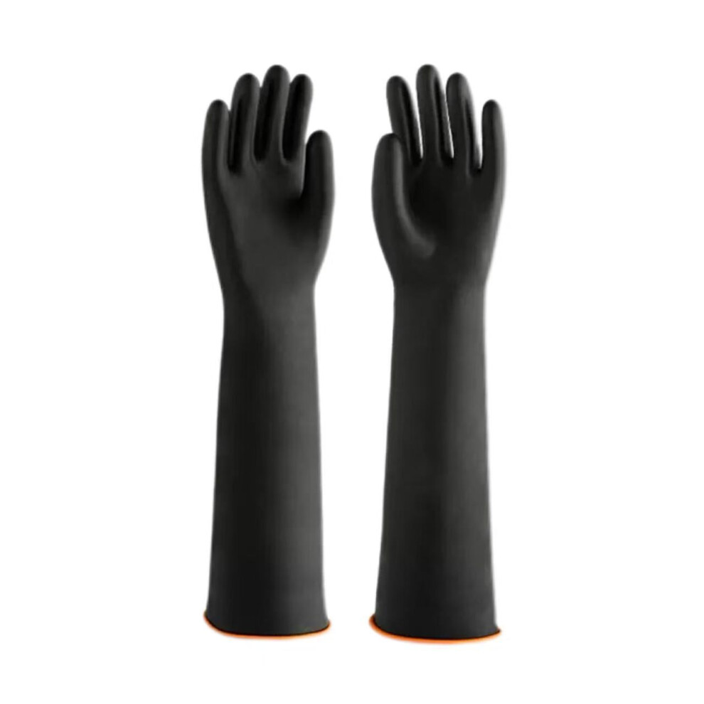 (55Cm) Thick Black Latex Chemical Resistant Gloves, Acid Alkali Oil Proof Industrial Rubber Gloves 4005344320483