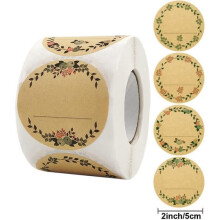 Étiquettes alimentaires de 50 mm, 500 étiquettes rondes autocollantes pour cadeaux, étiquettes pour confitures, étiquettes adhésives