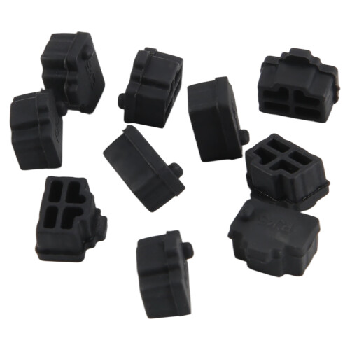 Ethernet Hub Port RJ45 Anti Dust Cover Cap Protector Plug 10Pcs Black 1