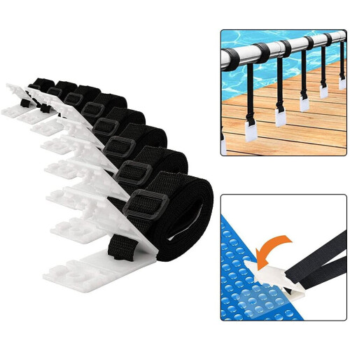Kit de fixation pour couverture solaire – Solution universelle pour piscines enterrées – Jeu de sangles – Fixe et protège la couvert 1