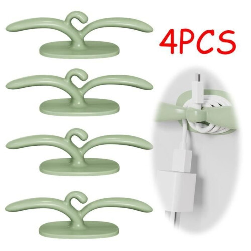 Kabelorganisator – Kabelclips – TPR – Grün – 4 Stück