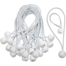Packung mit 50 KAKOO Langschlaufen-Gummiseilen – Weiß – 15 cm