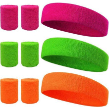 Sport-Stirnbänder, Stirnbänder aus Baumwoll-Polyester-Mischgewebe, farbenfrohe Armbänder für Yoga, Fußball und Tennis