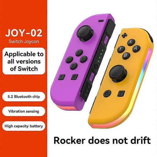 JOY-02 1 paar draadloze controllers voor Nintendo Switch-spelconsole, Bluetooth-gamecontroller met RGB-verlichting 1