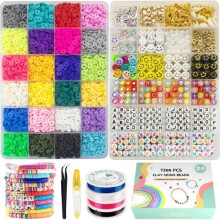 DIY-Schmuckperlen – TATATOYIA – 7200 Stück – Weicher Ton – Bunt – Gemischt