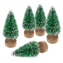 Set mit 10 künstlichen Weihnachtsbäumen, Mini-Weihnachtsbäumen, Tischdekoration für den Innenbereich (Grün, Höhe 10 cm)