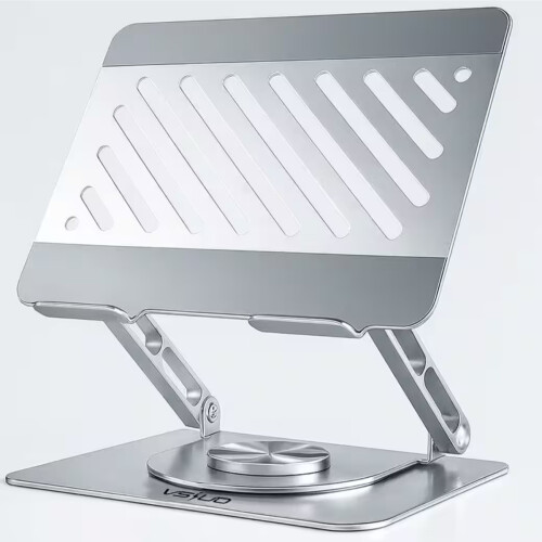 Suporte para portátil giratório 360, ajustável, ventilado e dobrável, compatível com portáteis até 17 polegadas