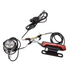 Juego de Luces Traseras de Freno Delantero para Bicicleta Eléctrica (24 V, 36 V y 48 V) con Interruptor para Scooter Eléctrico.