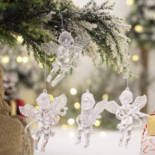 12-teiliger Weihnachtsbaumschmuck, Engel-Design - AQSACOKIYA - Weihnachtsbaumschmuck, Geschenkanhänger, Adventskränze