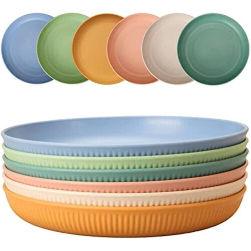 Campingteller – 6er-Set – Unzerbrechlich – Kunststoff – 22,5 cm