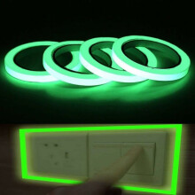 Selbstklebendes phosphoreszierendes Klebeband – 4 Rollen 3 m x 10 mm (Sichere, wasserfeste Markierung – Für den Innen- und Außenbereich