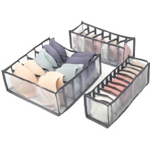 Aufbewahrungsboxen für Socken, 3er-Set, für Unterwäsche, Grau