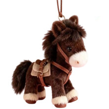 Cute Plush Horse Keychain Soft Stuffed Animal Bag Charm Cartoon Pendant Accessory for Backpack Purse, Key Ring