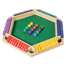 Shut the Boxs Game with 12 Dices, Family Wooden Board Table Math Games,for 2-8 Players, Shut the Boxs Game,for Part Home