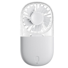 Portable USB Fans with Transparent Design with Five-Speed Wind Adjustment Lanyard and Desktop Stand White