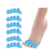 Zehenspreizer für Hallux valgus [6x], Verbessertes Silikon, 0% BPA, Weiches Gel-Silikon, Zehenspreizer, Linderung (blau)