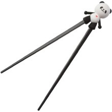 Essstäbchen, 1 Paar niedliche Panda-Essstäbchen aus Kunststoff mit Silikon-Übungshilfe-Verbinder