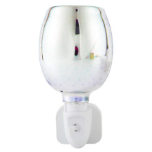Fragrance Warmer Plug-in Safe Aromatherapy Heater Glass Wax Melt Warmer with 3D Fire-Work Effect Night Light UK Plug