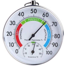 Rundes Innen- und Außenthermometer, Gartentemperatur- und Hygrometer, Feuchtigkeits- und Zeitmesser