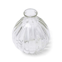 Dekoration und Aktivitäten – Mini-Retro-Glasvase mit Wellenmuster, 10 cm