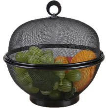 Obstkorb – Netzgewebe – Großes Fassungsvermögen – Deckel – Metall – Modern