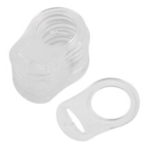 Vvikizy 10 Stück transparente Silikon-Schnullerclips mit Mehrfachadapter für Babyringe