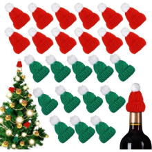 Weihnachtsmütze – Mini-Weihnachtsmannmütze – 24 Stück – Weiß – Weihnachtsbastelidee