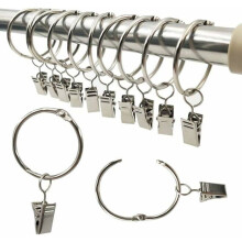 Gardinenringe – YYV – 40er-Pack – Metall – 40 mm Innendurchmesser – inklusive Clips