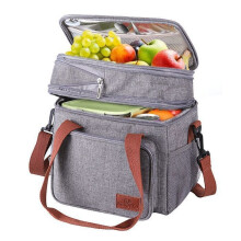 Isolierte Lunchtasche für Erwachsene und Kinder, faltbar, doppellagig, verstellbare Isoliertasche, für Schule und Büro