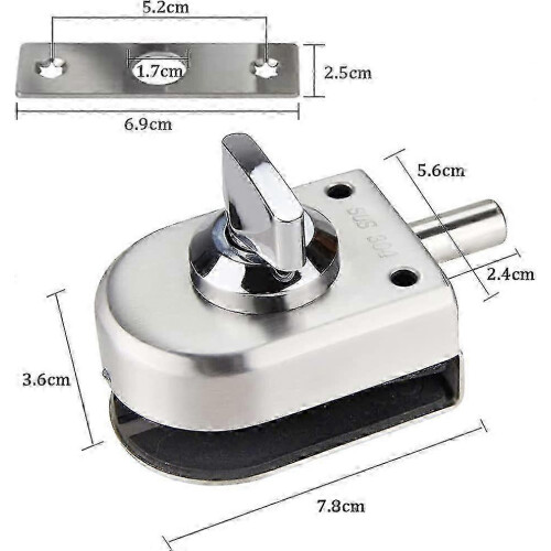 Stainless Steel Latch for Frameless Glass Doors 8-12mm Thick 1