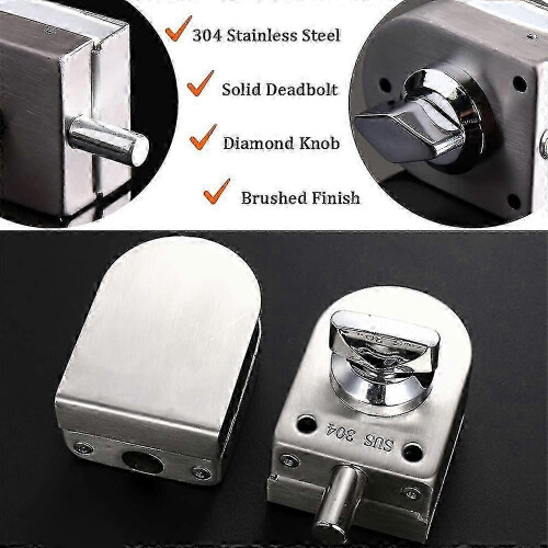 Stainless Steel Latch for Frameless Glass Doors 8-12mm Thick 2
