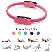 Rosa Pilates-/Yoga-Widerstandsring mit Schaumstoffgriffen – Trainingsring für leichte bis mittlere Belastung.