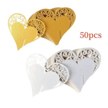 Tischkarten – Unbestimmt – Herz – 50 Stück – Perlmuttpapier – Elegante Dekoration