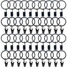 Gardinenringe - Gardinenringe mit Clips - Gardinenclips - 20 Stück, für Gardinen mit einem Innendurchmesser von 32 mm
