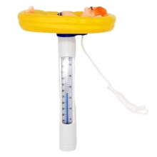 OMABETA Schwimmthermometer mit Cartoon-Motiv, Schwimmthermometer für Pools, Abnehmbares Gartenthermometer, Gelb