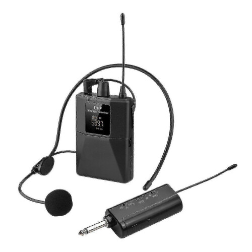Cuffie con microfono wireless UHF con display digitale a LED, trasmettitore e ricevitore - CDSX 1