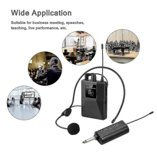 Cuffie con microfono wireless UHF con display digitale a LED, trasmettitore e ricevitore - CDSX 2