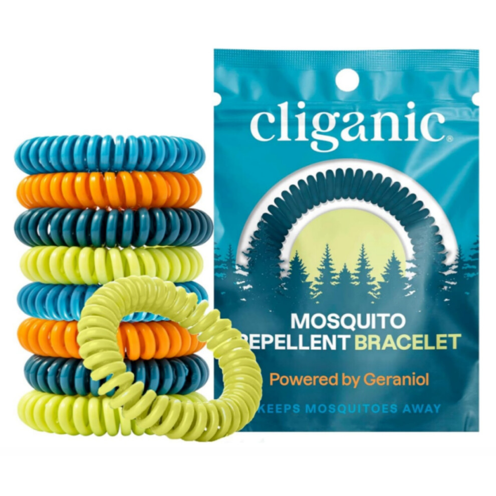 Cliganic 25 Pack Mosquito Repellent Bracelets, DEET-Free Bands, Individually Wrapped