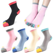 5 Paar Damen-Zehensocken aus Baumwolle, lässig, niedrig geschnitten, Größe 39-42