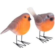 Vogelfigur – Unbekannt – 2 Stück – Kunstharz – Gartendekoration – Moderner Garten